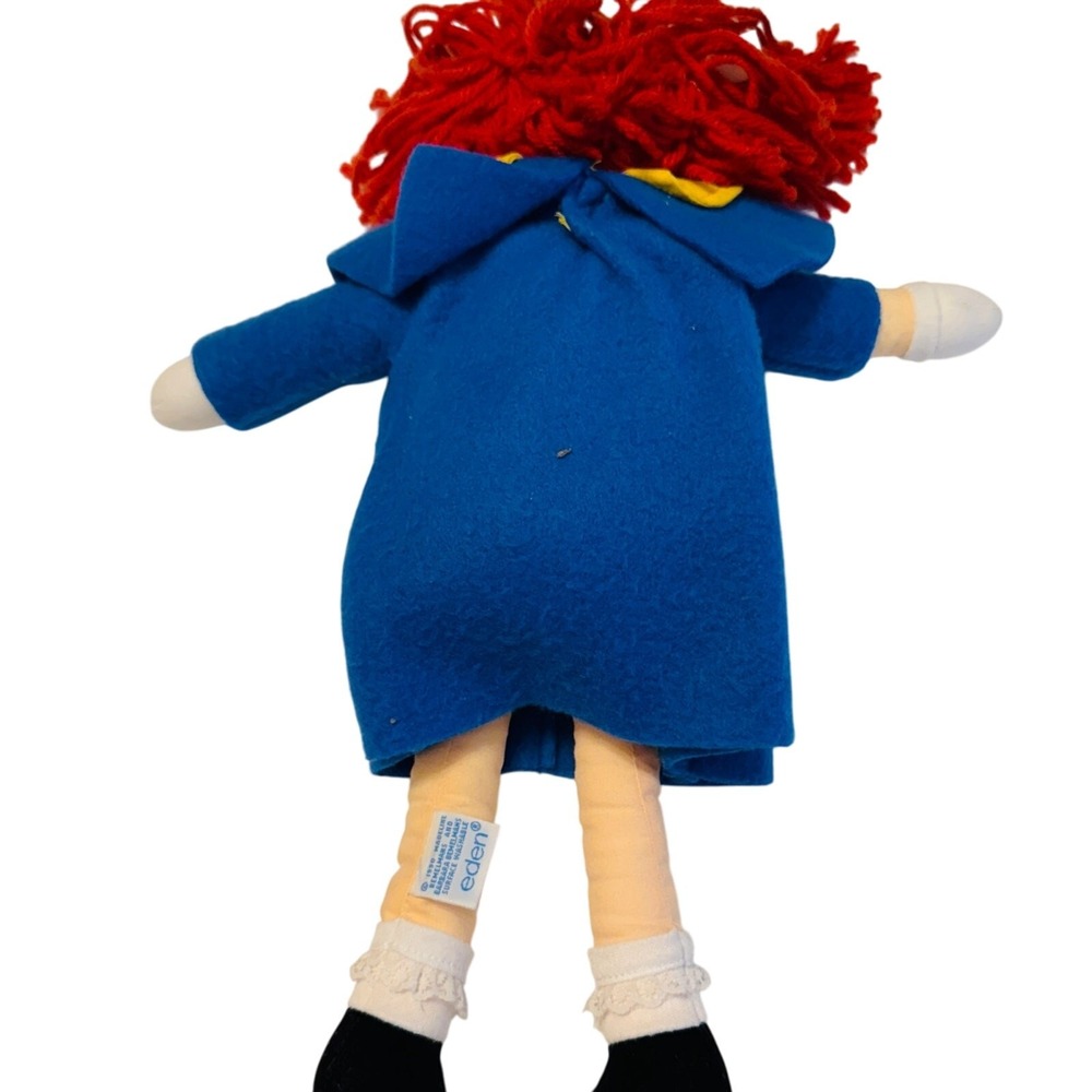 Vintage 90s Eden Madeline Plush Doll 16" Red Hair‎ Blue Coat Classic Collectible - Picture 4 of 4